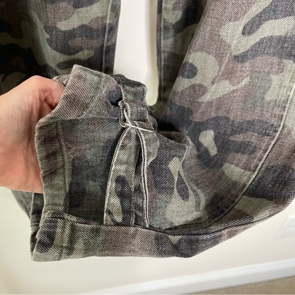 Zara The Joy PaperBag Pants Jeans Camo Denim Relaxed Fit Tapered Leg High waist - Picture 11 of 15